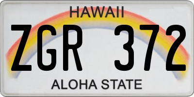HI license plate ZGR372