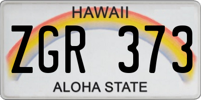 HI license plate ZGR373