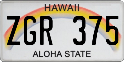 HI license plate ZGR375