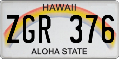 HI license plate ZGR376
