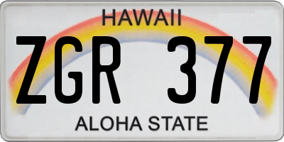 HI license plate ZGR377