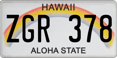 HI license plate ZGR378