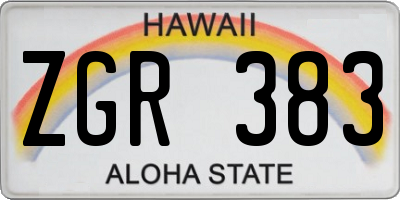 HI license plate ZGR383