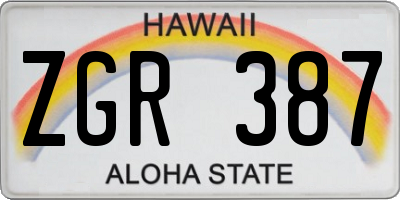 HI license plate ZGR387