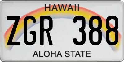 HI license plate ZGR388