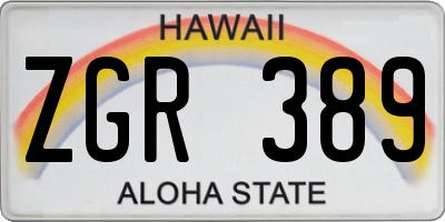 HI license plate ZGR389