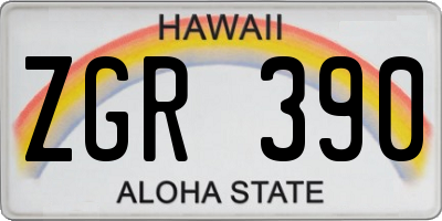 HI license plate ZGR390