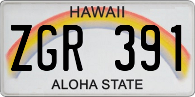 HI license plate ZGR391