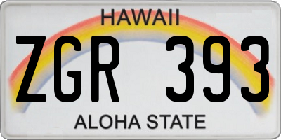 HI license plate ZGR393