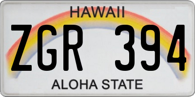 HI license plate ZGR394