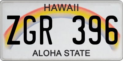 HI license plate ZGR396