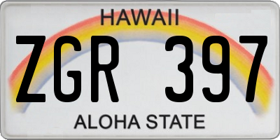 HI license plate ZGR397