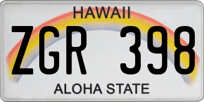 HI license plate ZGR398