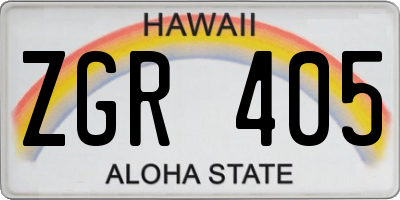 HI license plate ZGR405