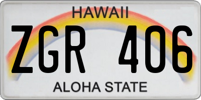 HI license plate ZGR406