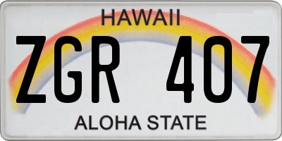 HI license plate ZGR407