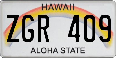 HI license plate ZGR409
