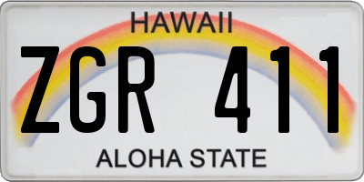 HI license plate ZGR411