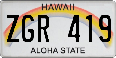 HI license plate ZGR419