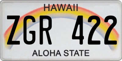 HI license plate ZGR422
