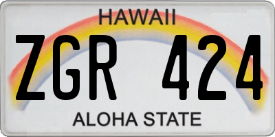 HI license plate ZGR424