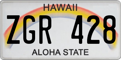 HI license plate ZGR428