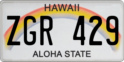 HI license plate ZGR429