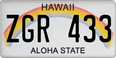 HI license plate ZGR433