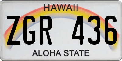 HI license plate ZGR436