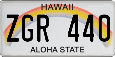 HI license plate ZGR440