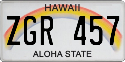 HI license plate ZGR457
