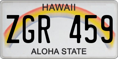 HI license plate ZGR459