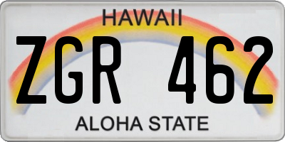 HI license plate ZGR462