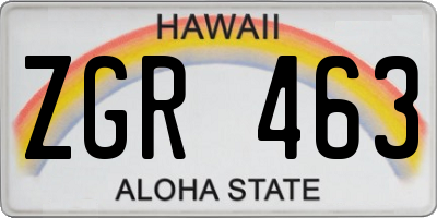 HI license plate ZGR463