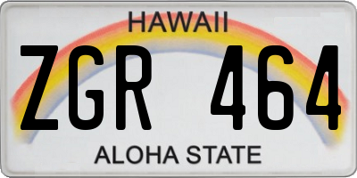 HI license plate ZGR464