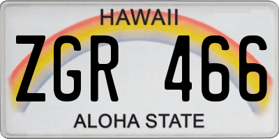 HI license plate ZGR466