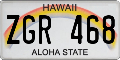 HI license plate ZGR468