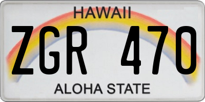 HI license plate ZGR470