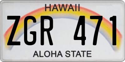 HI license plate ZGR471