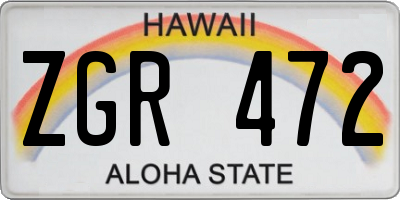 HI license plate ZGR472