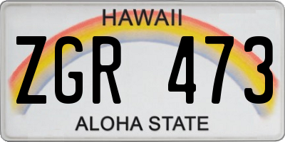 HI license plate ZGR473