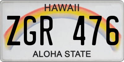 HI license plate ZGR476