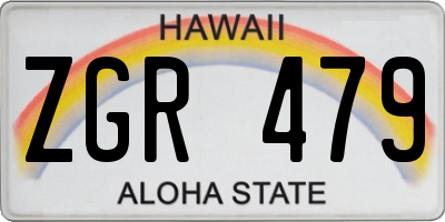HI license plate ZGR479