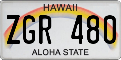 HI license plate ZGR480