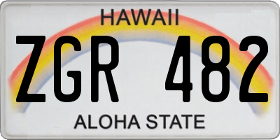HI license plate ZGR482