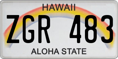 HI license plate ZGR483