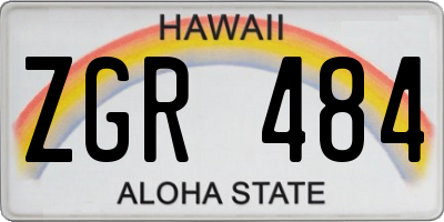 HI license plate ZGR484