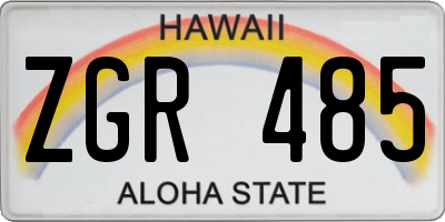 HI license plate ZGR485