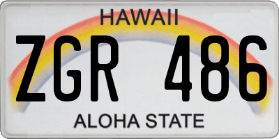 HI license plate ZGR486