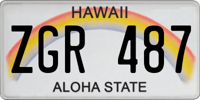 HI license plate ZGR487